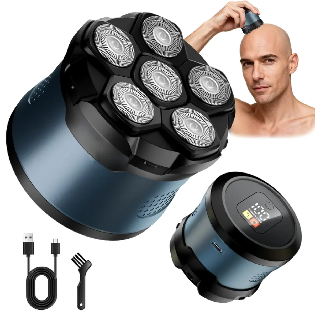 Rasoir électrique rotatif pour Homme-chauve