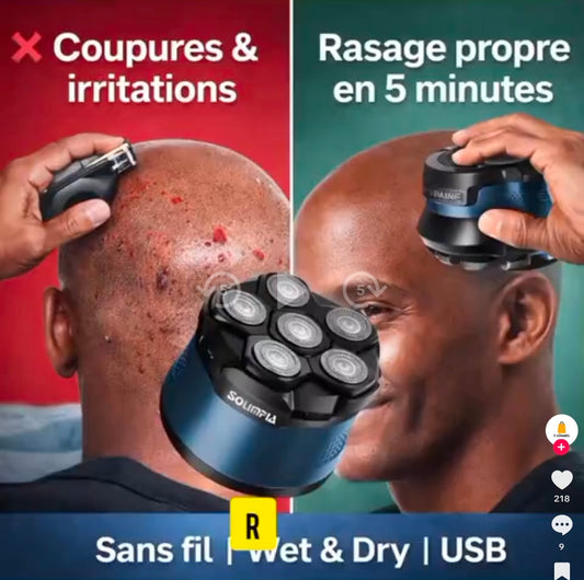 Rasoir électrique rotatif pour Homme-chauve